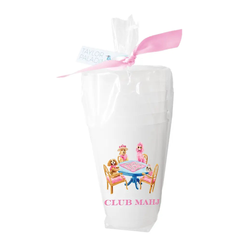 Frosted Cups, Set of 6 | Mahjong Dogs