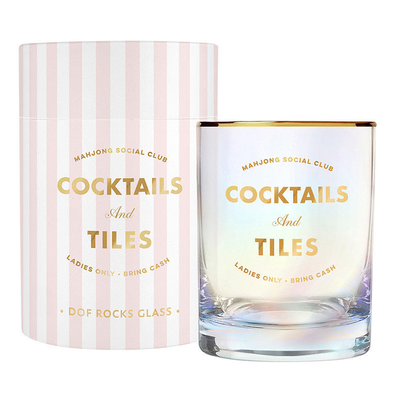 Gold Foil Rocks Glass | Cocktails and Tiles (Set of 2)