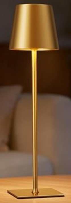 Gold Cordless Rechargeable Table Lamp